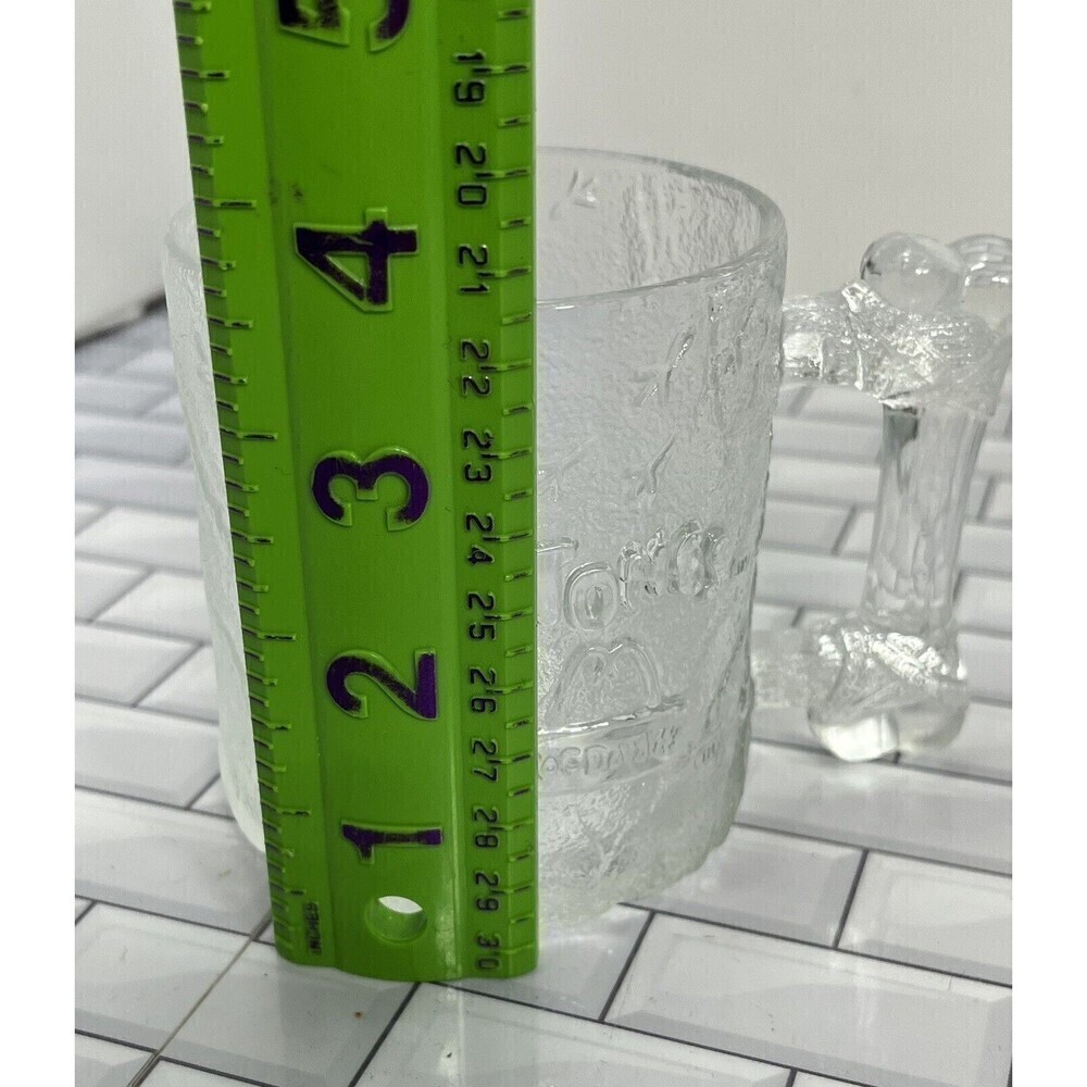 1993 Original McDonalds Flintstones Mug in perfect condition, clear glass - Picture 10 of 12